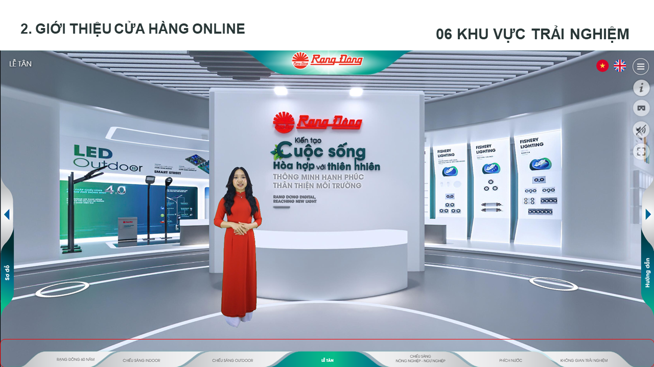 Giới thiệu web Rạng Đông, showroom online